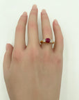 1.6-Carat Ruby & Diamond Ring in 18K Gold with Princess Cut