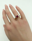 1.6-Carat Ruby & Diamond Ring in 18K Gold with Princess Cut