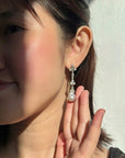 Rare Natural Pearl Art Deco and Diamond  Drop Earring
