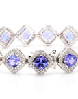 11.04 Carat Tanzanite and Diamond Bracelet in 18K Gold