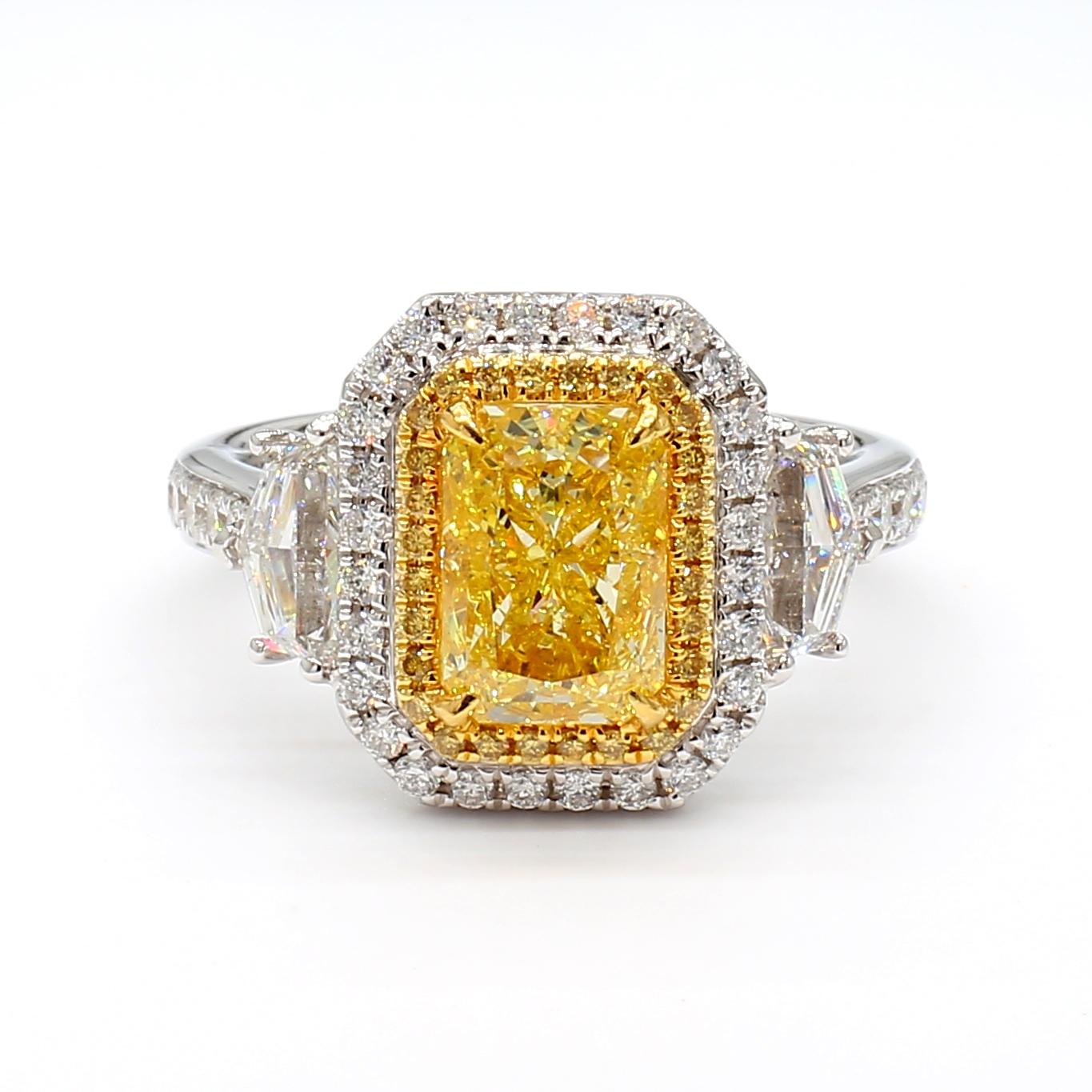 Natural Fancy Yellow 2.01 Diamond Ring