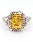 Natural Fancy Yellow 2.01 Diamond Ring