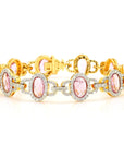 Natural Unheated Pink Sapphire and Diamond Bracelet
