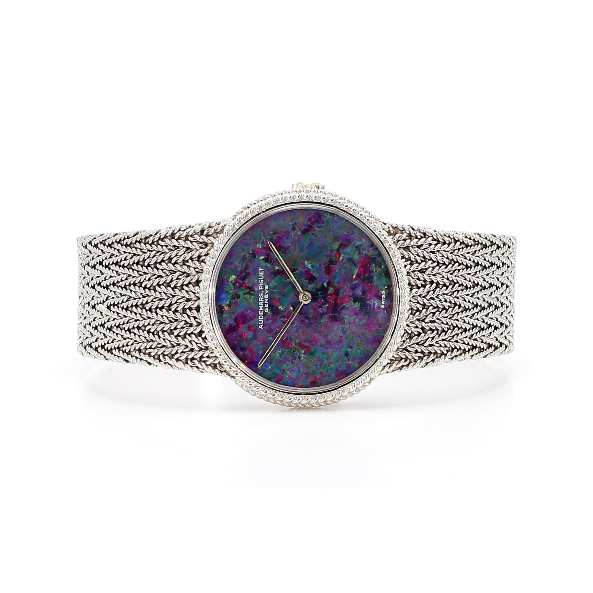 Audemars Piguet White Gold Watch with Fire Opal scent Dial