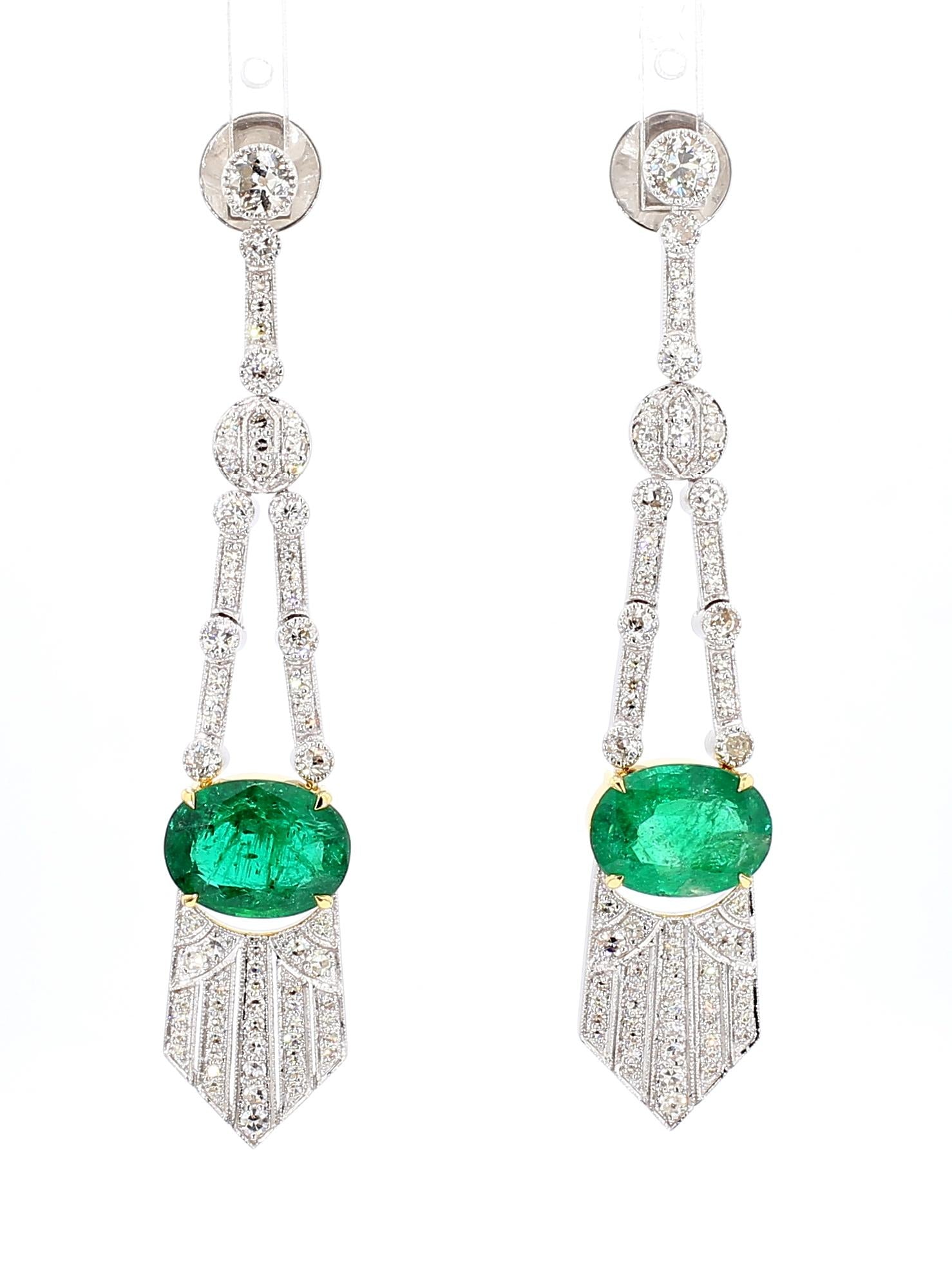 Emerald Diamond Earrings
