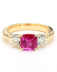 1.6-Carat Ruby & Diamond Ring in 18K Gold with Princess Cut