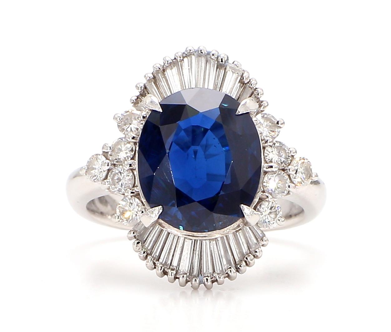 4.2 Carat Sapphire and Diamond Ring