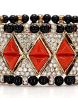 Coral Diamond Black Onyx Bracelet