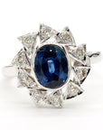 Blue Sapphire and Diamond Ring