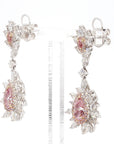 5.7 Carat Fancy Pinkish Brown Diamond Earrings in 18K Gold