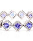 11.04 Carat Tanzanite and Diamond Bracelet in 18K Gold