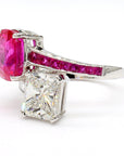 Pink Sapphire Ruby Diamond Ring