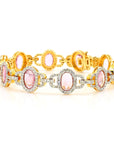 Natural Unheated Pink Sapphire and Diamond Bracelet