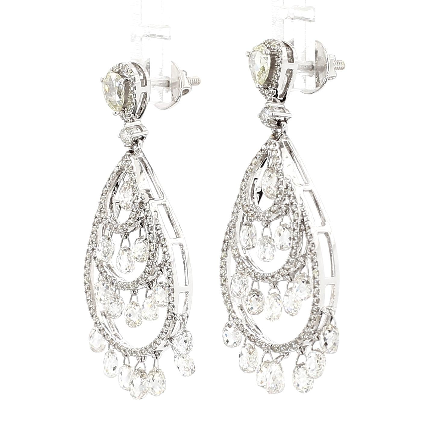 Briolette Drop Diamond Earrings