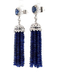 18k White Gold Earrings with 23ct Blue Sapphires & Diamonds
