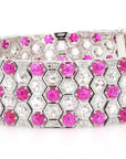 17.7ct Rubies & 11.26ct Diamonds Honeycomb Design
