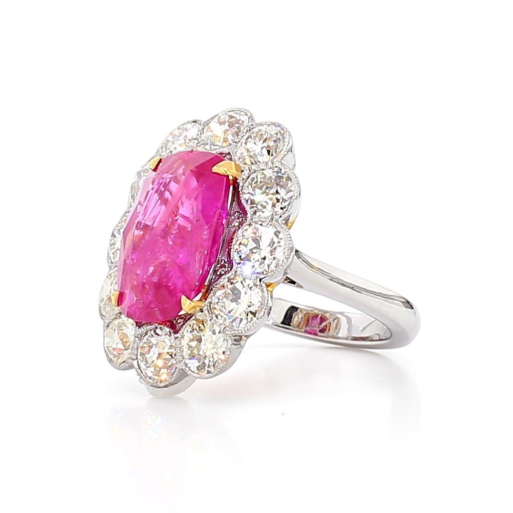 7.61ct Ruby and Diamond Ring Dia-4.05, 18K