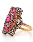 Ruby and Diamond Victorian Ring