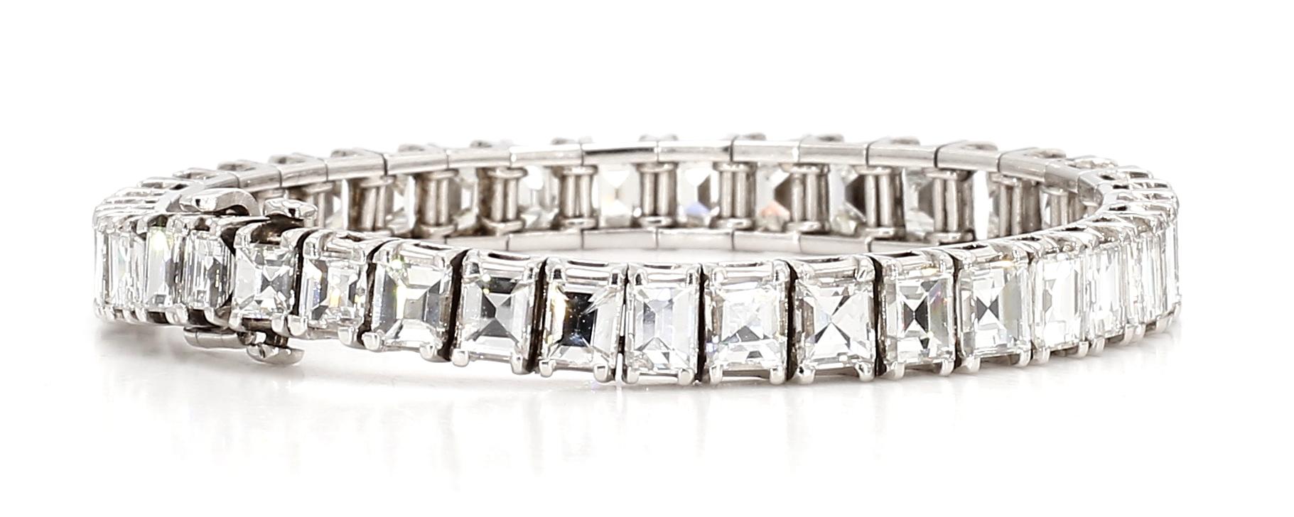 21.65 Carat Diamond and Platinum Bracelet