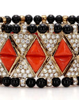 Coral Diamond Black Onyx Bracelet