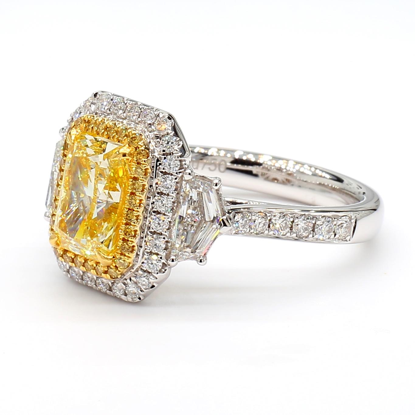 Natural Fancy Yellow 2.01 Diamond Ring