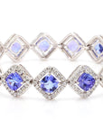 11.04 Carat Tanzanite and Diamond Bracelet in 18K Gold