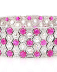 17.7ct Rubies & 11.26ct Diamonds Honeycomb Design