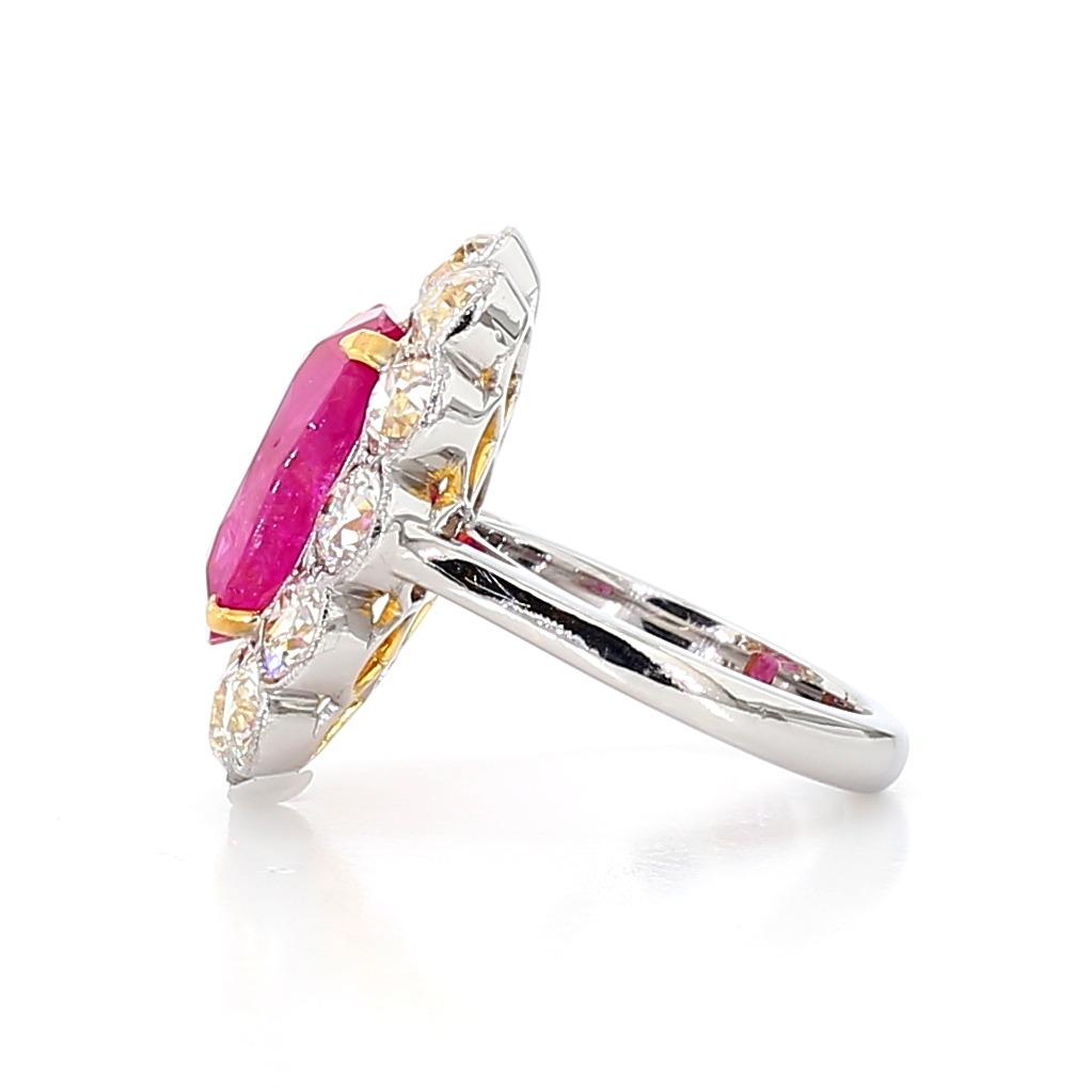7.61ct Ruby and Diamond Ring Dia-4.05, 18K