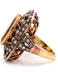 Antique 18k Gold Ring with 12.9ct Citrine and 1.4ct Diamonds