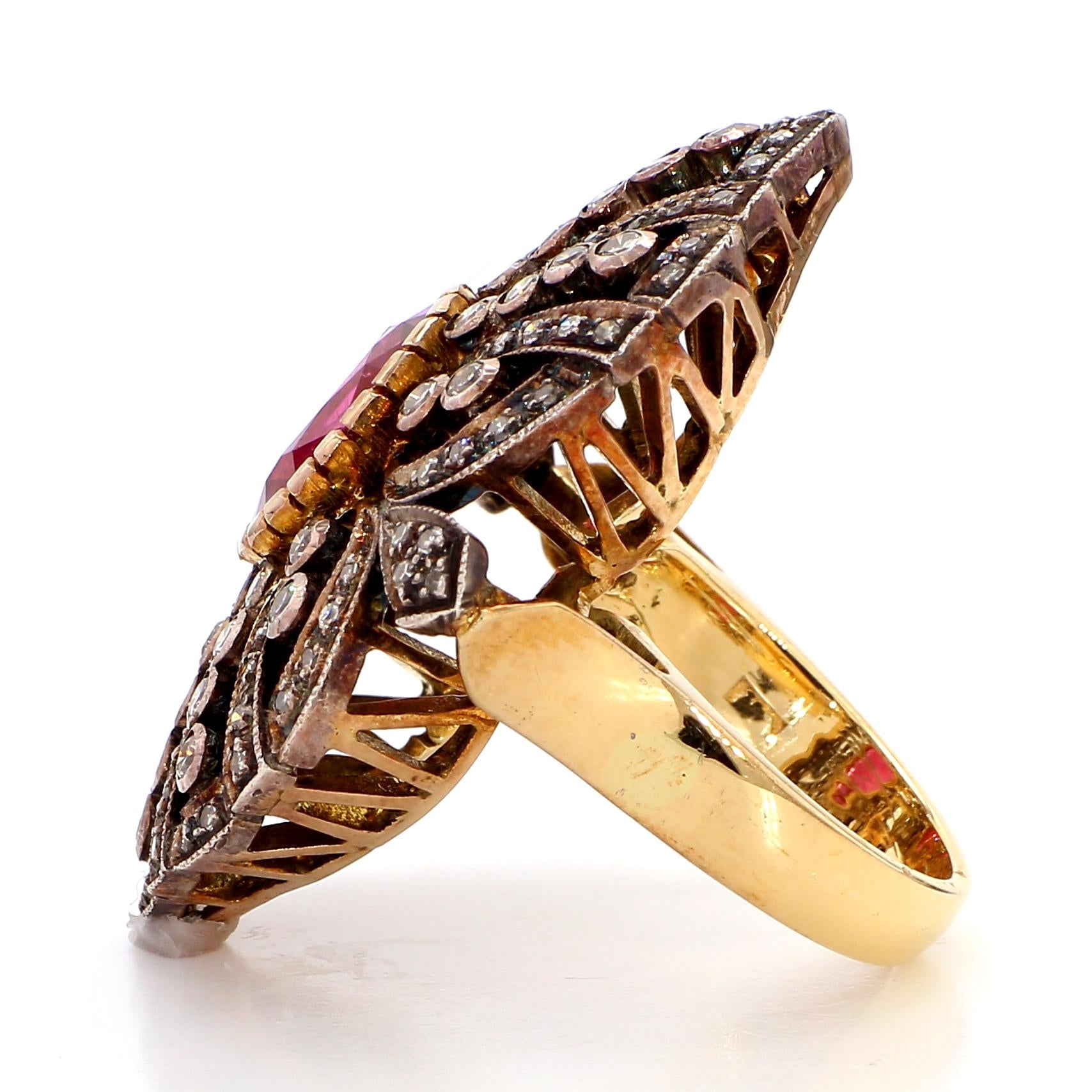 5.6 Carat Ruby and 1.90 Diamond Ring