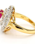 Ruby and Diamond Halo Ring