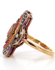 Ruby and Diamond Victorian Ring