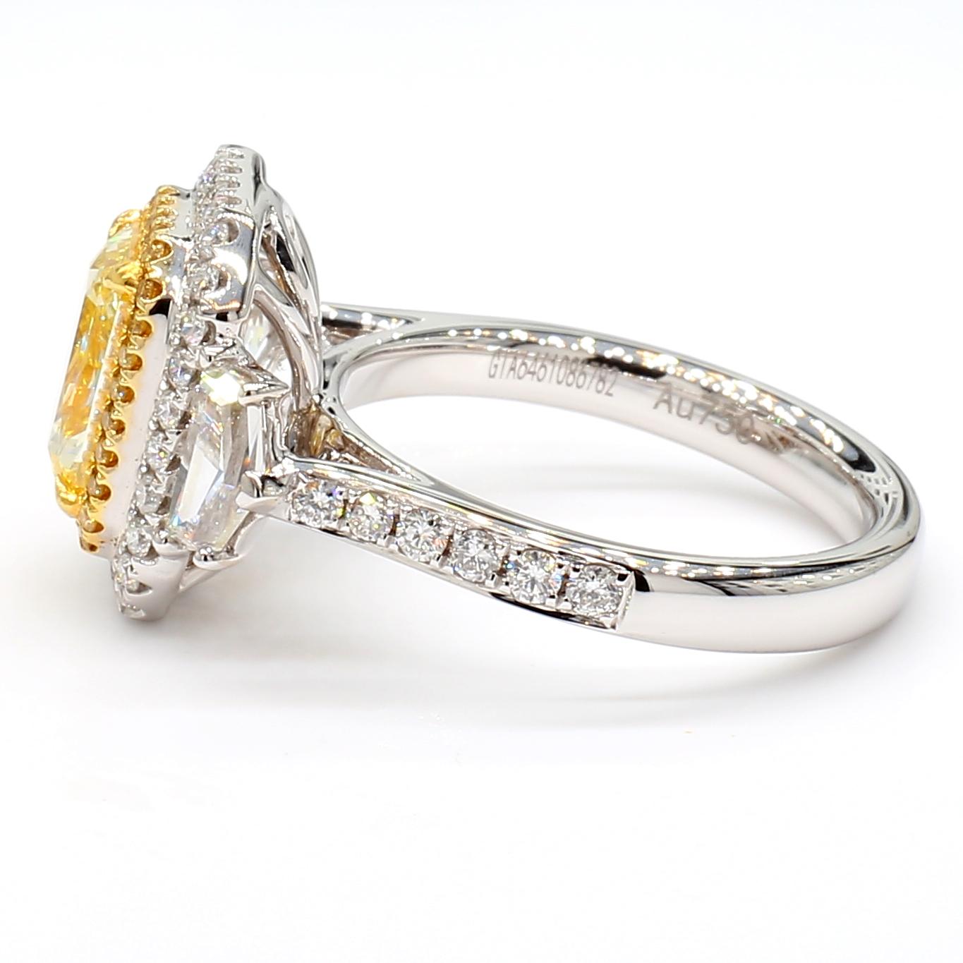 Natural Fancy Yellow 2.01 Diamond Ring