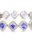 11.04 Carat Tanzanite and Diamond Bracelet in 18K Gold