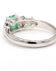 Platinum Ring with 0.55ct Emerald and 0.38ct Diamond