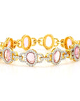 Natural Unheated Pink Sapphire and Diamond Bracelet