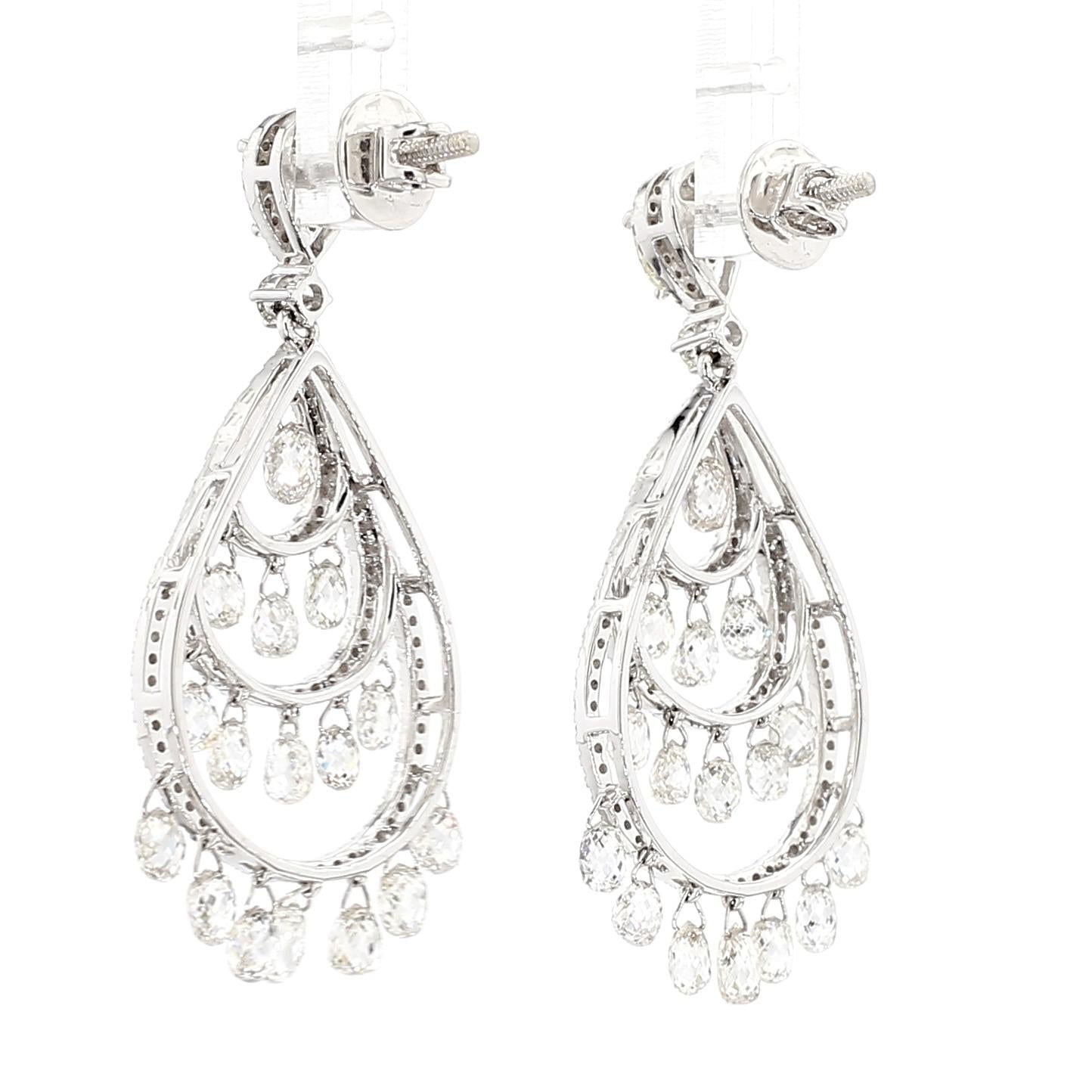 Briolette Drop Diamond Earrings