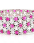 17.7ct Rubies & 11.26ct Diamonds Honeycomb Design