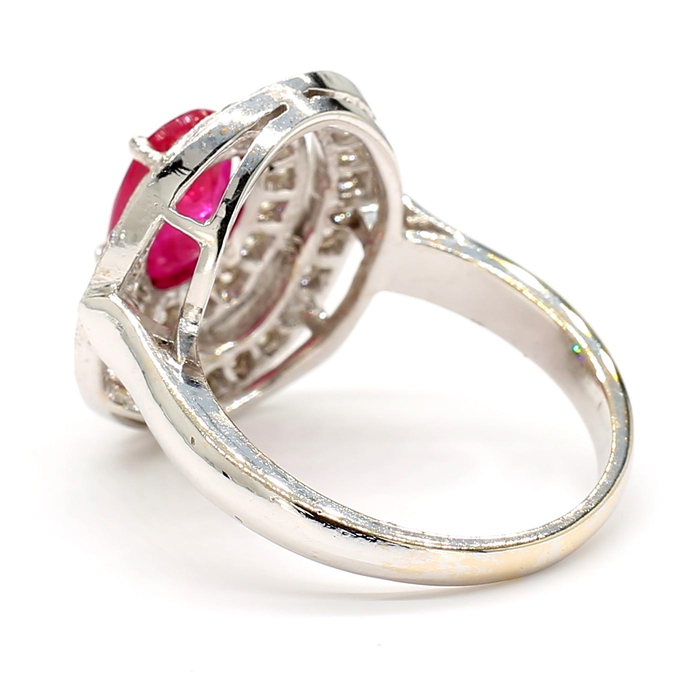 Ruby and Diamond Halo Ring