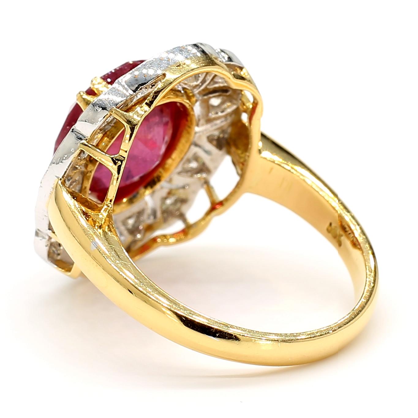 Ruby and Diamond Halo Ring