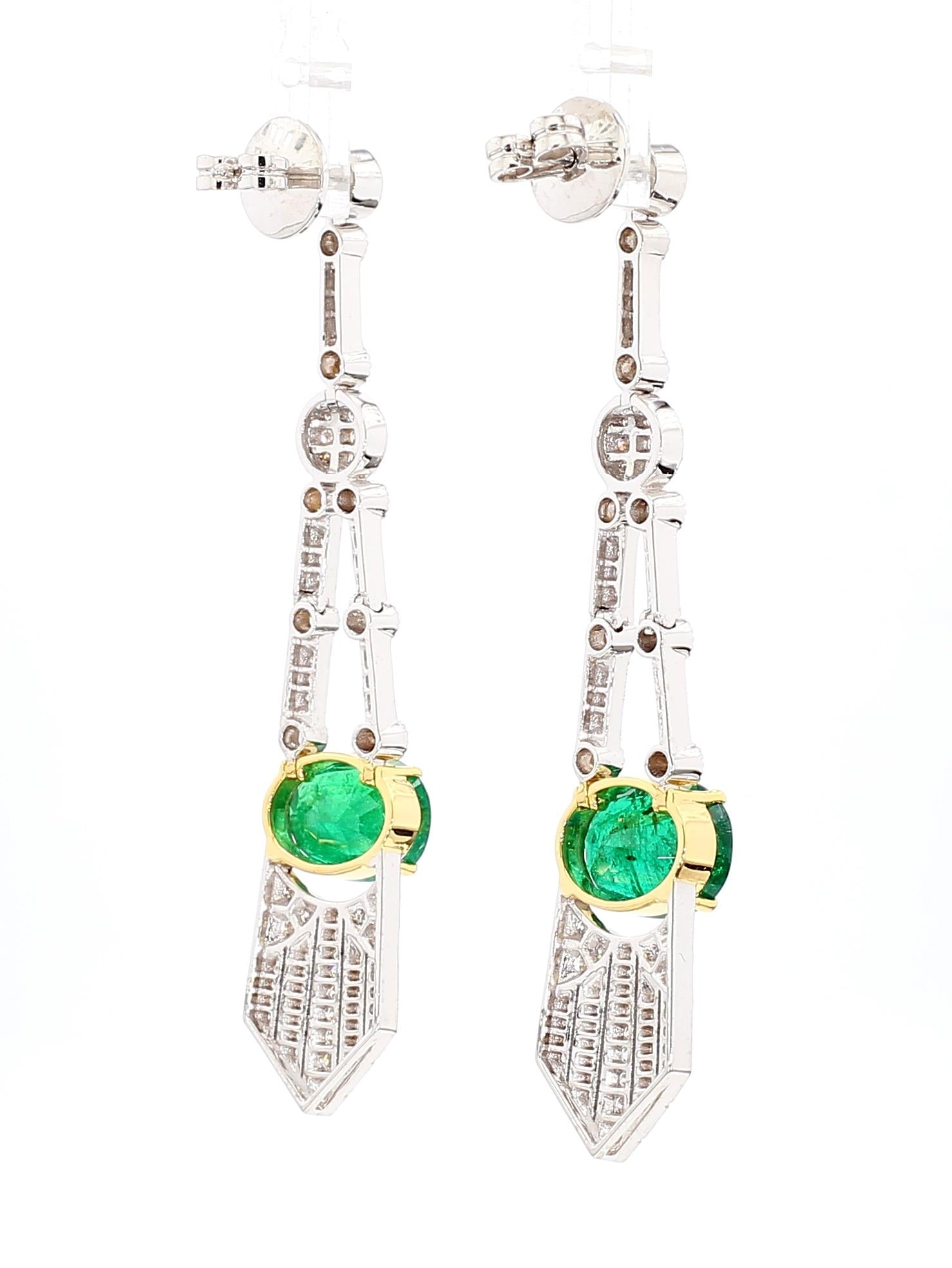 Emerald Diamond Earrings