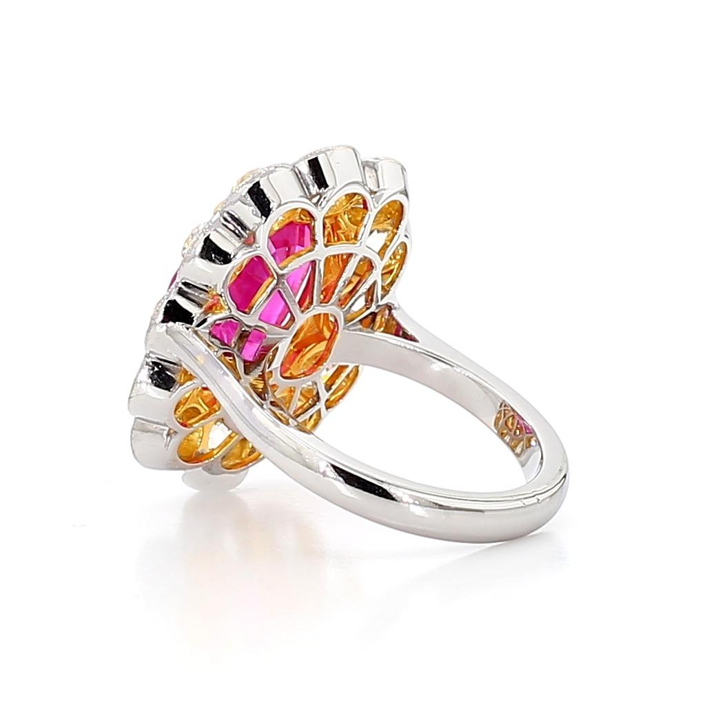 7.61ct Ruby and Diamond Ring Dia-4.05, 18K