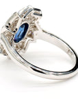 Blue Sapphire and Diamond Ring