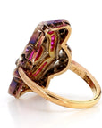Ruby and Diamond Victorian Ring