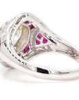 GIA Certified 2.56 Carat Diamond and 1.15 Carat Ruby Art Deco Platinum Ring