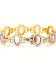 Natural Unheated Pink Sapphire and Diamond Bracelet