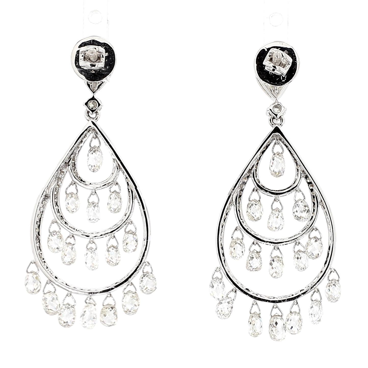 Briolette Drop Diamond Earrings