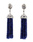 18k White Gold Earrings with 23ct Blue Sapphires & Diamonds