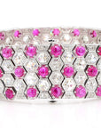 17.7ct Rubies & 11.26ct Diamonds Honeycomb Design