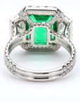Rare Natural Green Emerald Cocktail Ring GIA Certfied